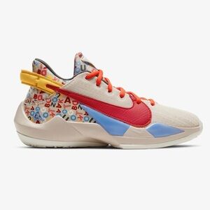 NIKE FREAK 2 MVP ALPHABET Sneakers air zoom shoes white orange YOUTH 5